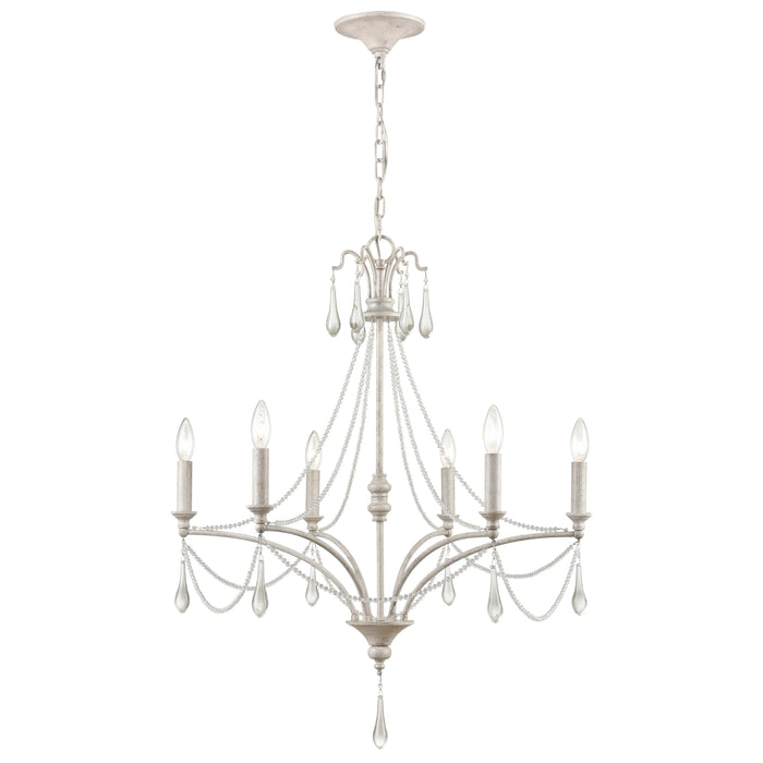 French Parlor 27'' Wide 6-Light Chandelier - Vintage White