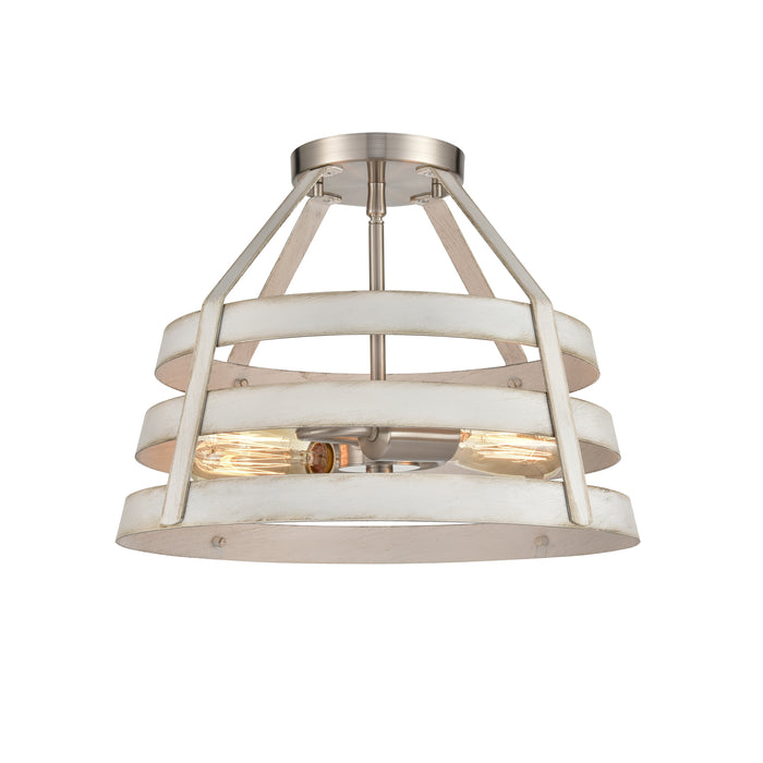 Brigantine 15'' Wide 2-Light Semi Flush Mount - Satin Nickel