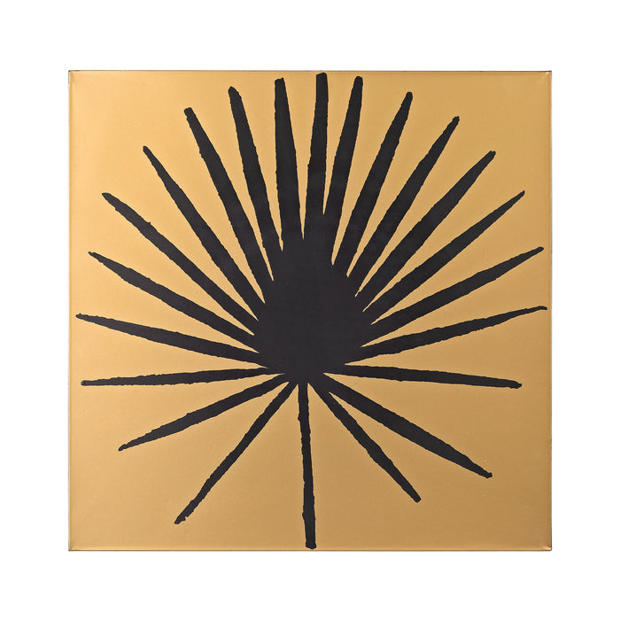 Palm Frond on Metallic Gold Wood