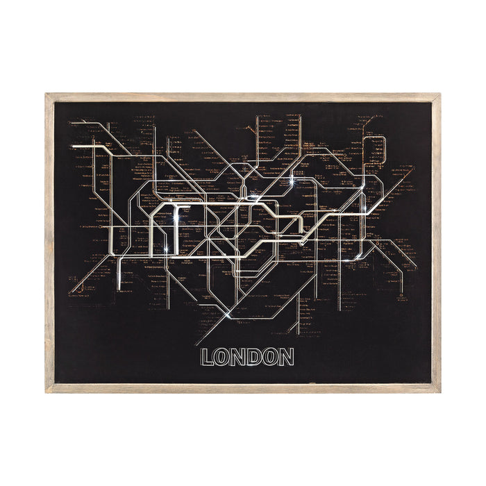 Tubetime Wood Framed Wall Decor In Grey And Black