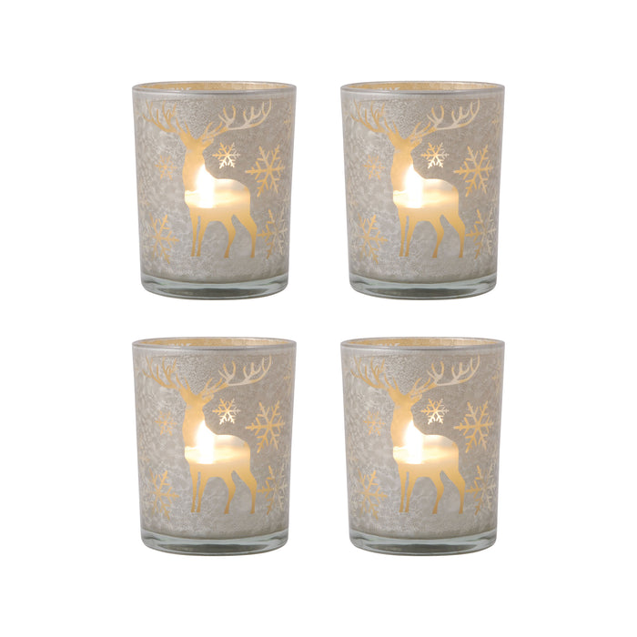 Reindeer Pillar Holders (Set of 4)