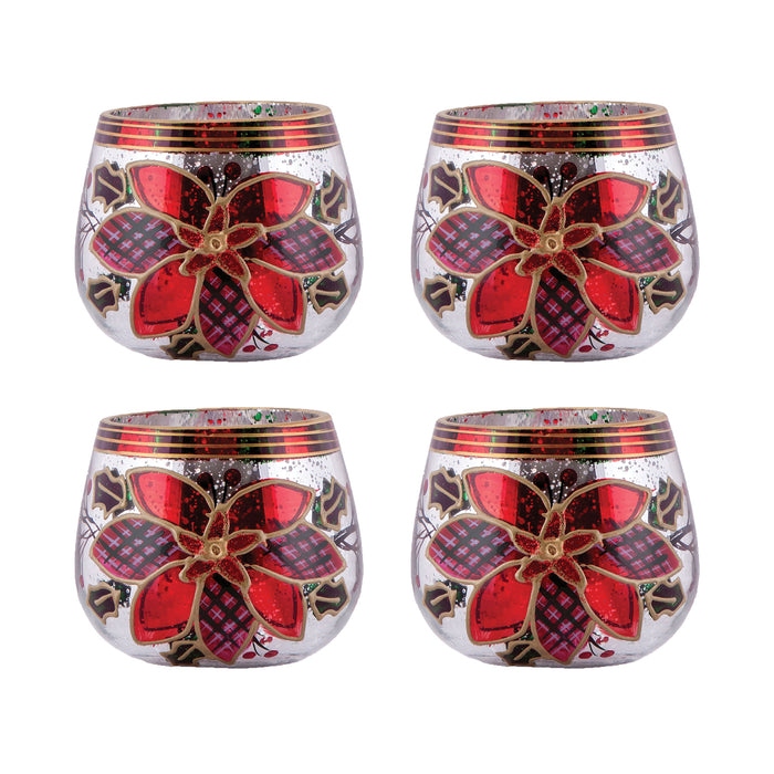 Poinsettia Tealight Holders (Set of 4)