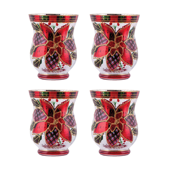 Poinsettia Votives (Set of 4)