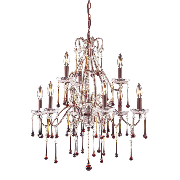 Opulence 25'' Wide 9-Light Chandelier - Rust