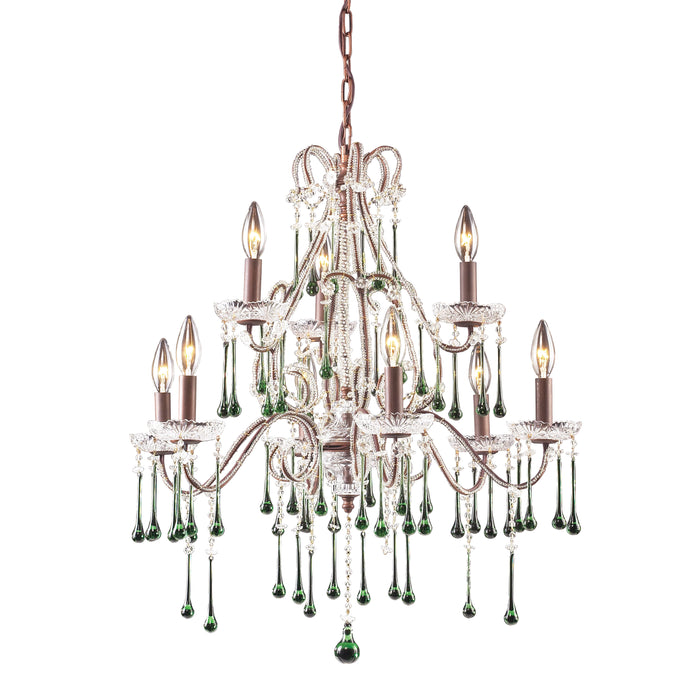 Opulence 25'' Wide 9-Light Chandelier - Rust