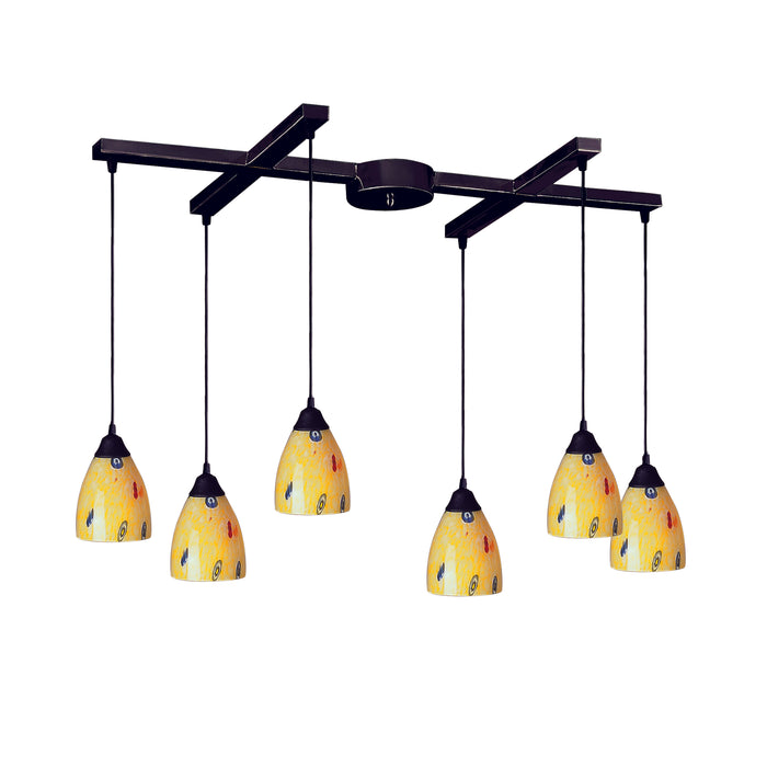 Classico 17'' Wide 6-Light Mini Pendant - Dark Rust