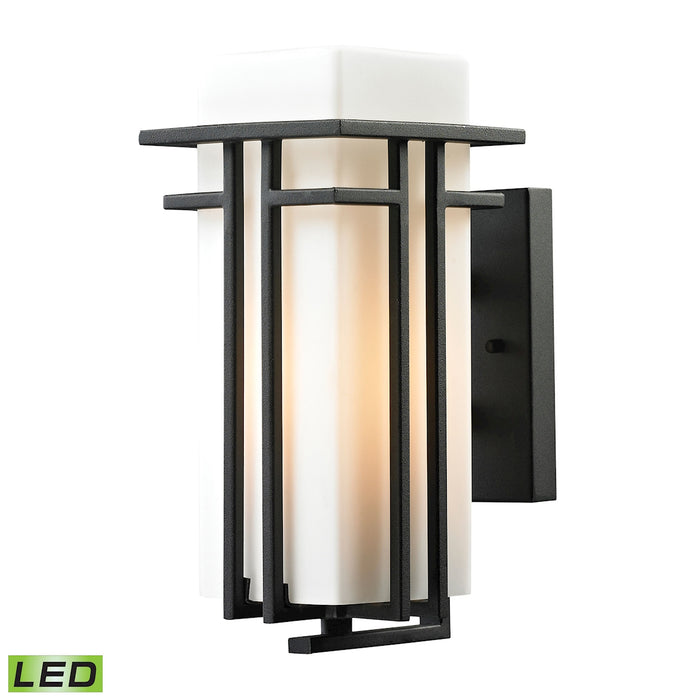 Croftwell 12'' High 1-Light Outdoor Sconce - Textured Matte Black