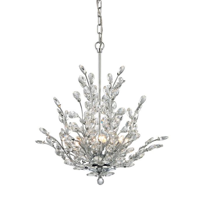 Crystique 20'' Wide 6-Light Chandelier - Polished Chrome