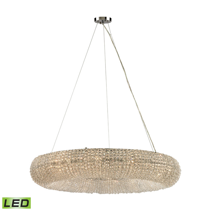 Crystal Ring 12-Light Chandelier in Chrome with Clear Crystal Beads - Includes LED Bulbs