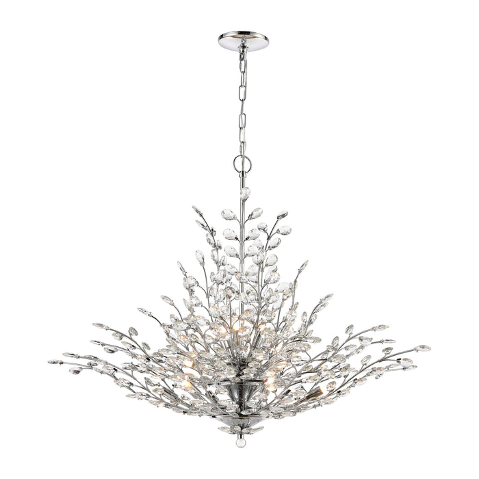 Crystique 38'' Wide 12-Light Chandelier - Polished Chrome