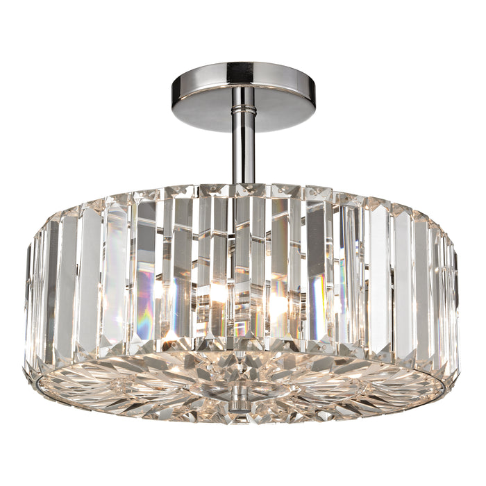 Clearview 13'' Wide 3-Light Semi Flush Mount - Polished Chrome