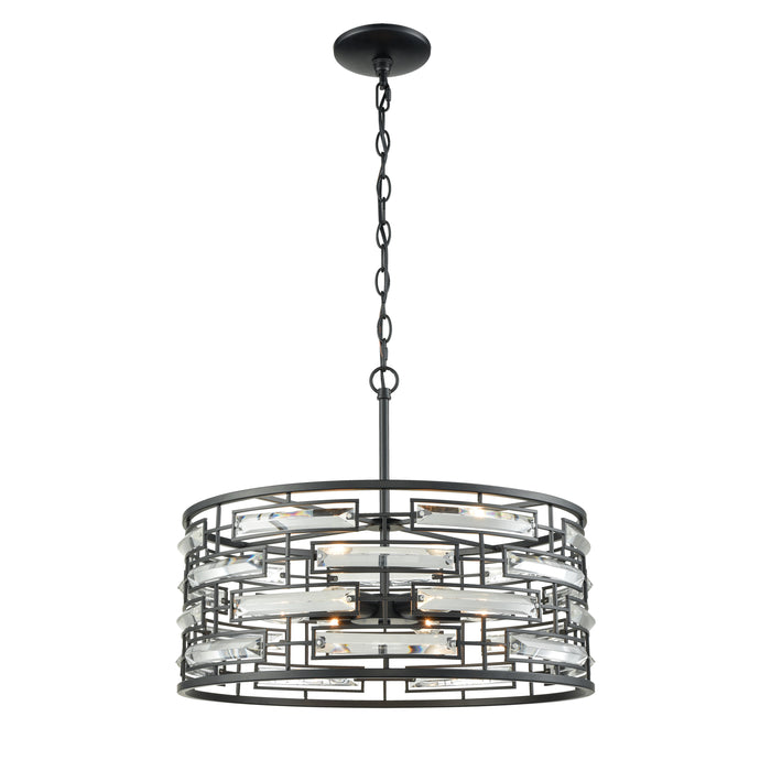 Lineo 20'' Wide 6-Light Chandelier - Matte Black