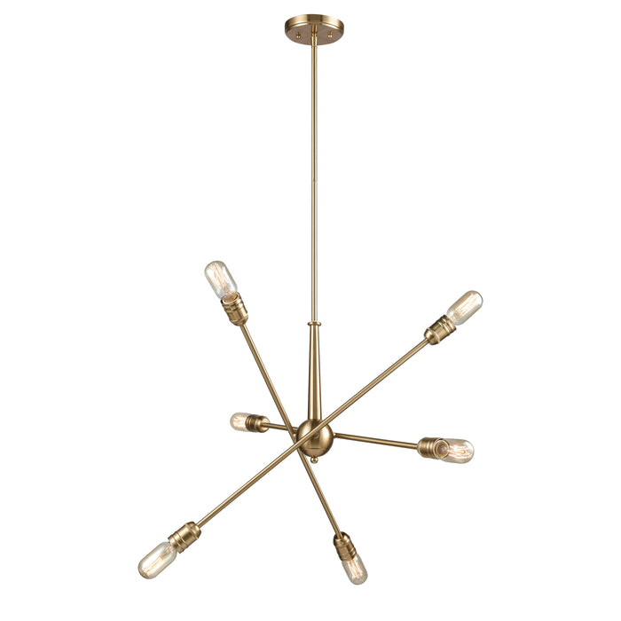 Delphine 28'' Wide 6-Light Chandelier - Satin Brass