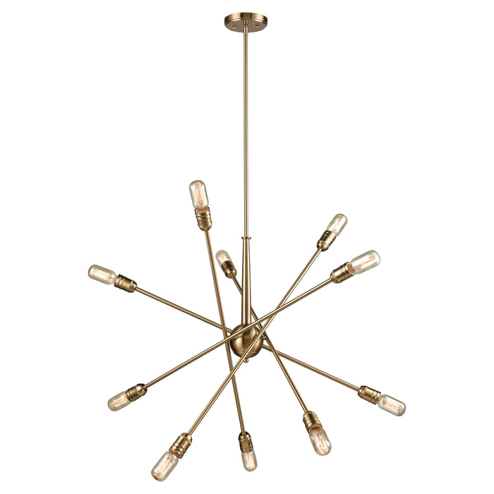 Delphine 33'' Wide 10-Light Chandelier - Satin Brass