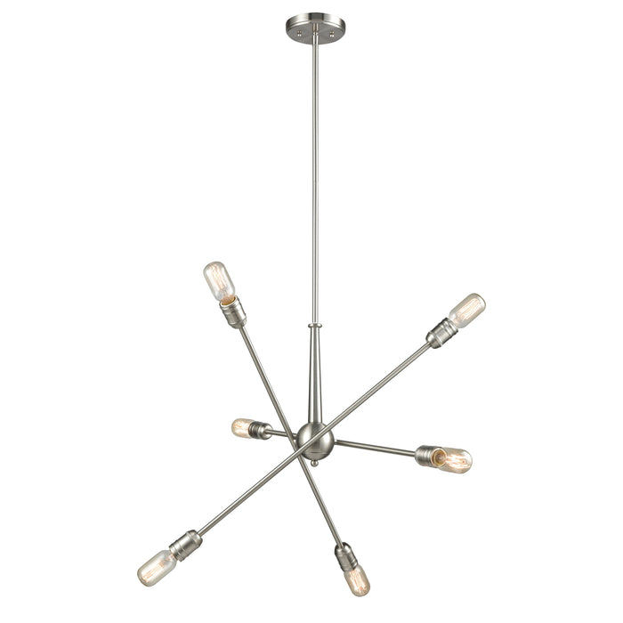 Delphine 28'' Wide 6-Light Chandelier - Satin Nickel