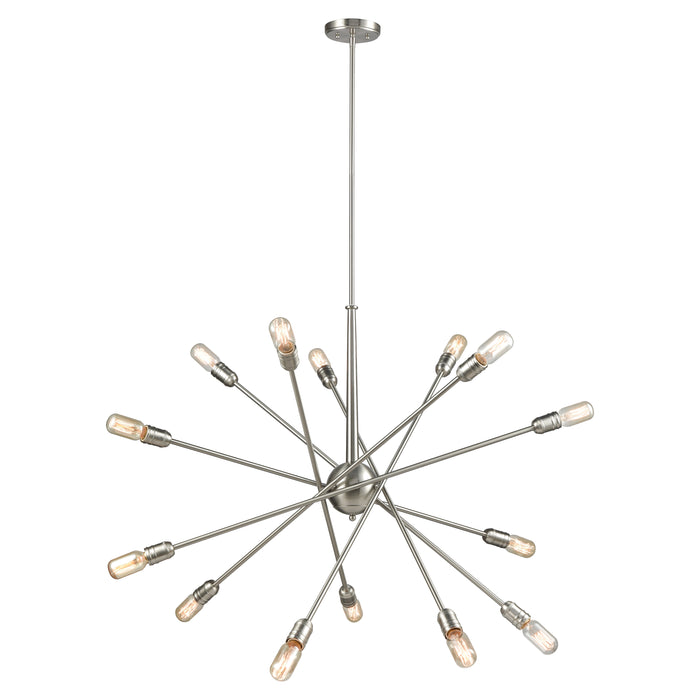 Delphine 38'' Wide 14-Light Chandelier - Satin Nickel