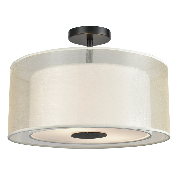 Ashland 16'' Wide 2-Light Semi Flush Mount - Matte Black