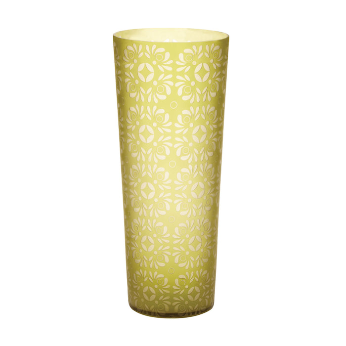 Kiwi Etched Vase - Green