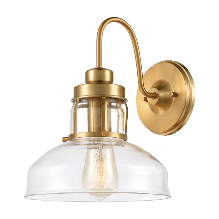 Manhattan Boutique 12'' High 1-Light Sconce - Brushed Brass