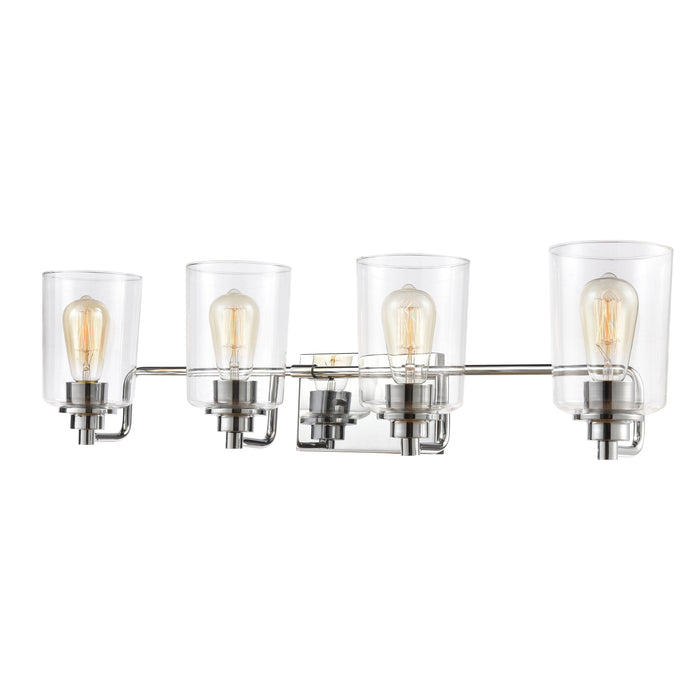 Robins 4-Light Vanity Light in Polished Chrome with Clear Glass