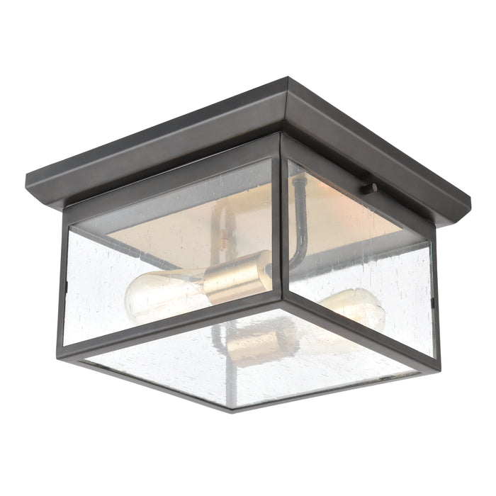 Knowlton 12'' Wide 2-Light Outdoor Flush Mount - Matte Black