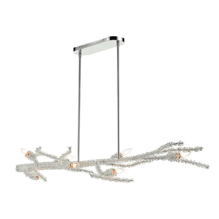 Winter's Spray 53'' Wide 7-Light Linear Chandelier - Polished Chrome