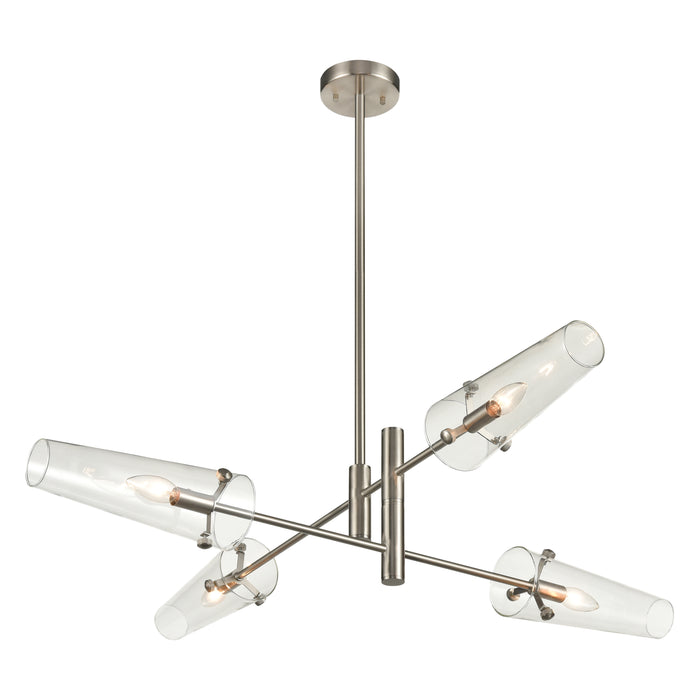 Valante 49'' Wide 4-Light Chandelier - Satin Nickel