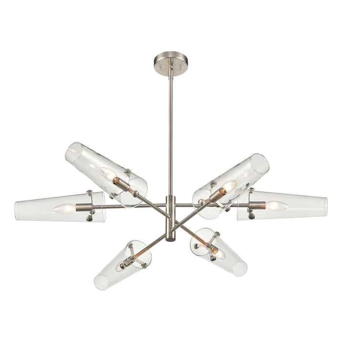 Valante 39'' Wide 6-Light Chandelier - Satin Nickel