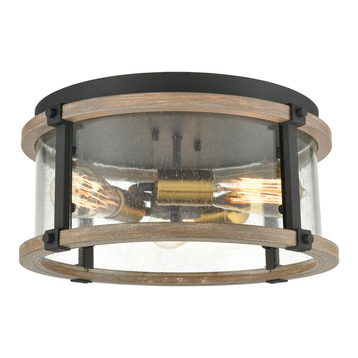 Geringer 15'' Wide 3-Light Flush Mount - Charcoal