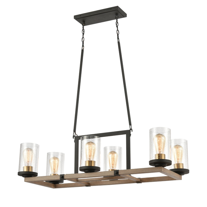 Geringer 33'' Wide 6-Light Linear Chandelier - Charcoal