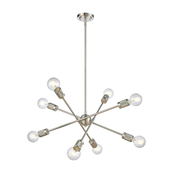 Module 22'' Wide 8-Light Chandelier - Satin Nickel