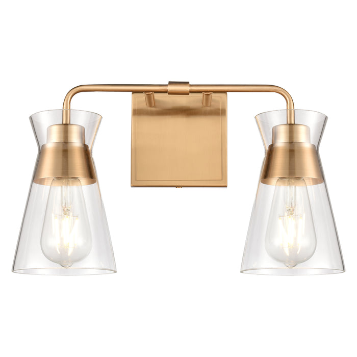 Brookville 15'' Wide 2-Light Vanity Light - Burnished Brass