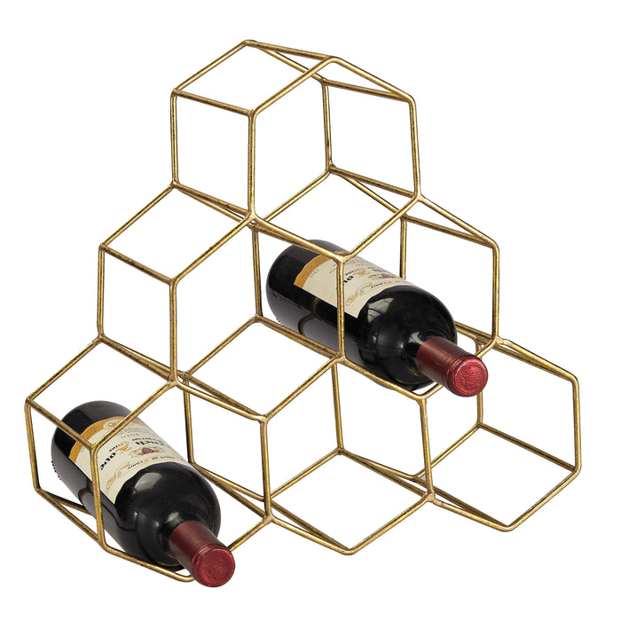 Angular Study Wine Rack - Gold