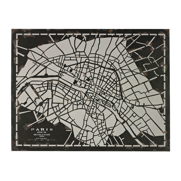 City Map of Paris Circa 1790 (Laser cut on Metal)