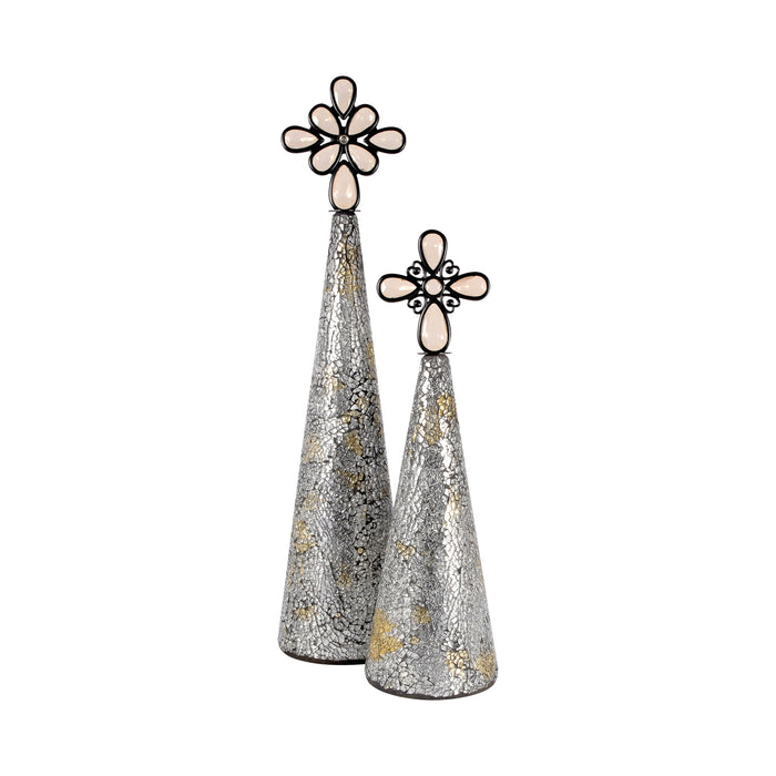 Montage Christmas Trees Silver (Set of 2)