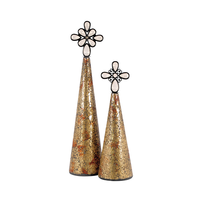 Montage Christmas Trees Gold (Set of 2)