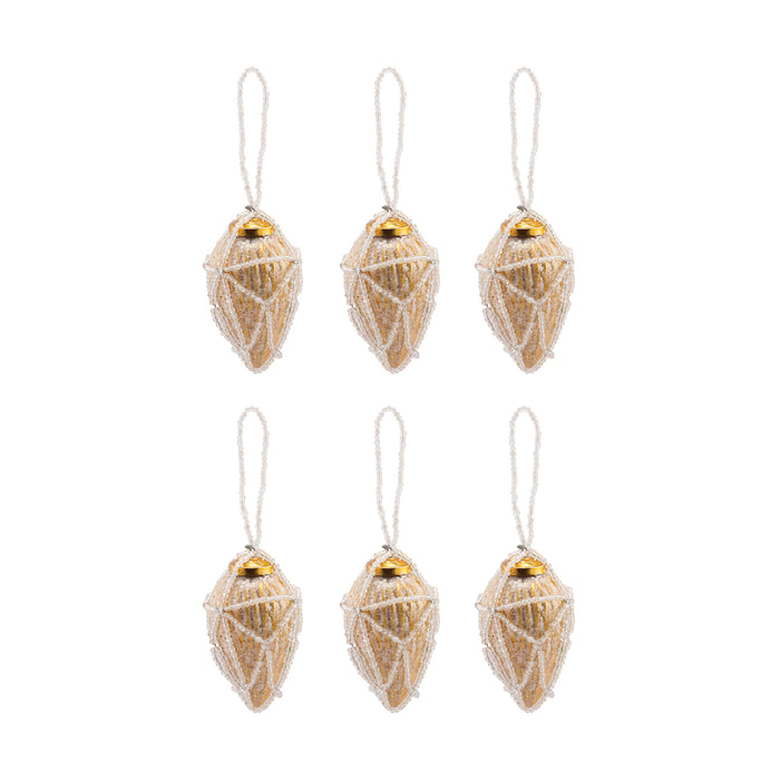 Beaded Ornament Conical (Set of 6)