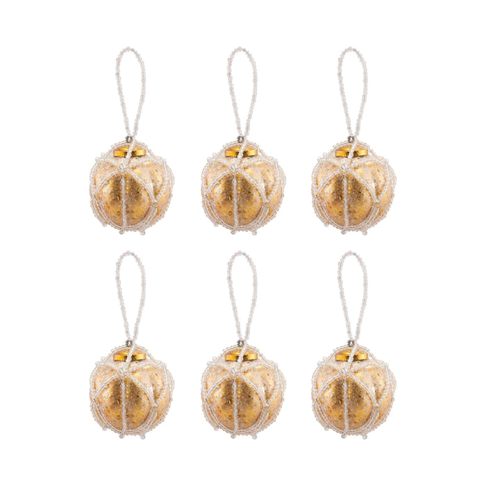 Beaded Ornament Optic Round (Set of 6)