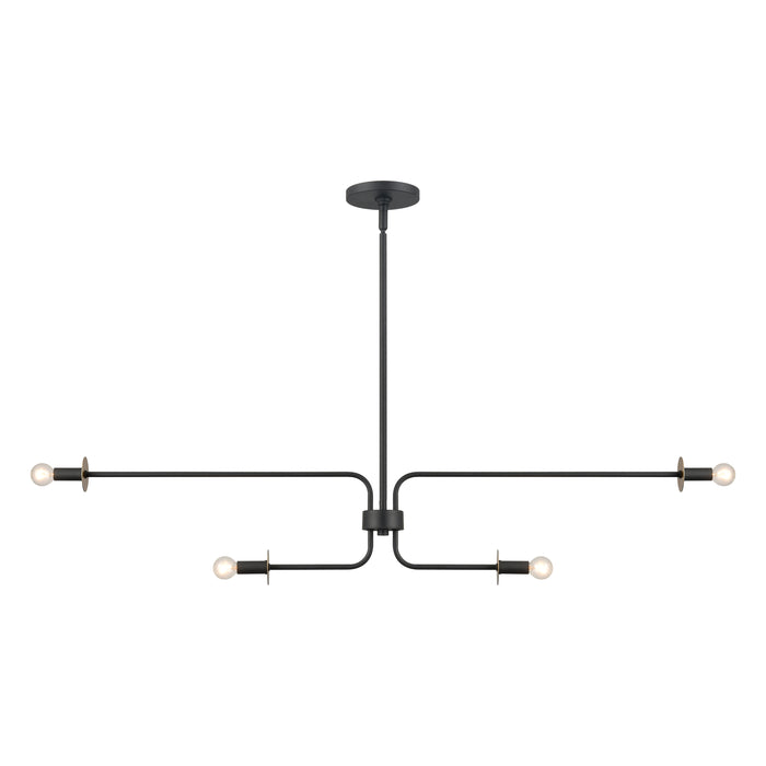 Milla 43.75'' Wide 4-Light Linear Chandelier - Charcoal Black