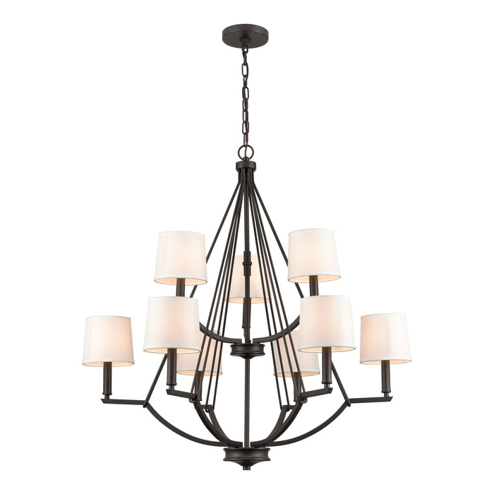 Robinson 34'' Wide 9-Light Chandelier - Matte Black