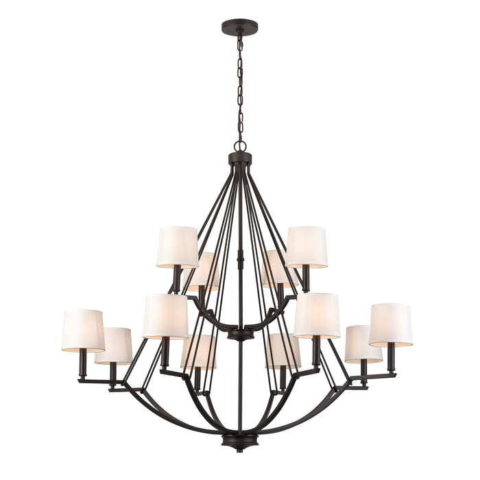 Robinson 46'' Wide 12-Light Chandelier - Matte Black