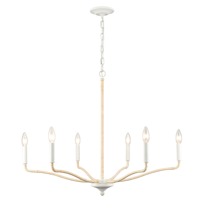 Breezeway 31'' High 6-Light Chandelier - White Coral