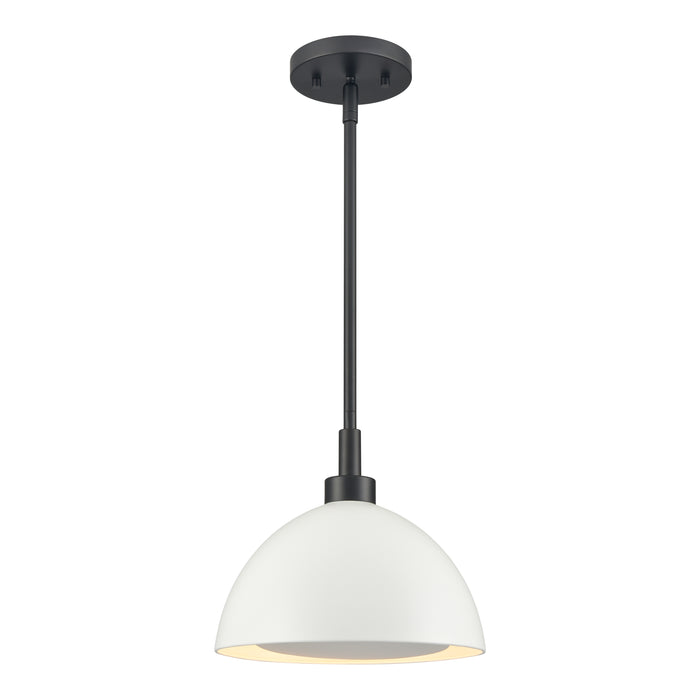 Pelham 10'' Wide 2-Light Pendant - Matte Black with Matte White