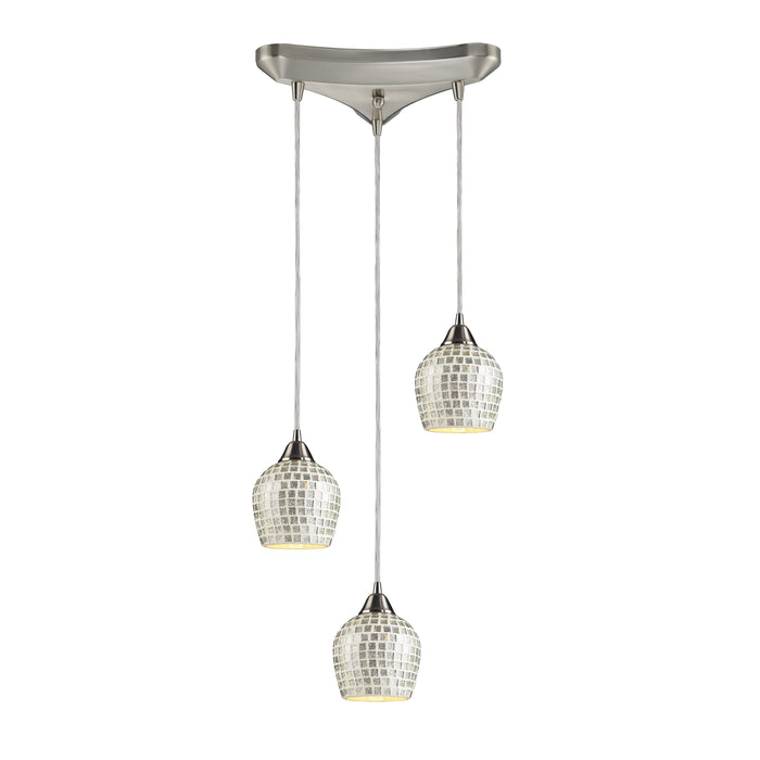 Fusion 10'' Wide 3-Light Multi Pendant - Satin Nickel