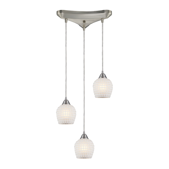 Fusion 10'' Wide 3-Light Multi Pendant - Satin Nickel