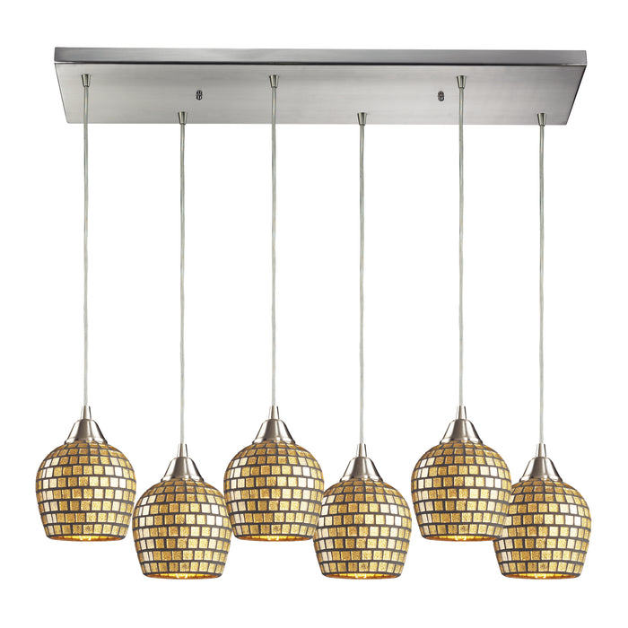 Fusion 30'' Wide 6-Light Multi Pendant - Satin Nickel