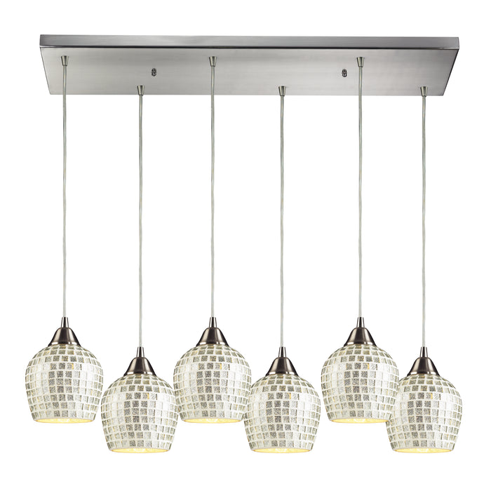 Fusion 30'' Wide 6-Light Multi Pendant - Satin Nickel