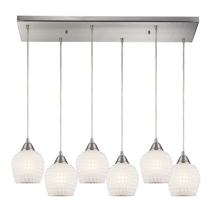 Fusion 30'' Wide 6-Light Multi Pendant - Satin Nickel