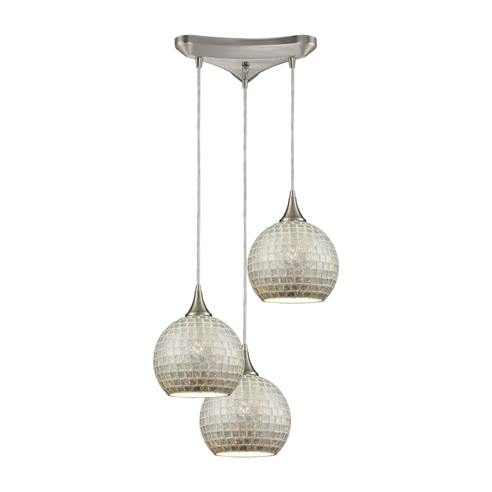 Fusion 12'' Wide 3-Light Multi Pendant - Satin Nickel