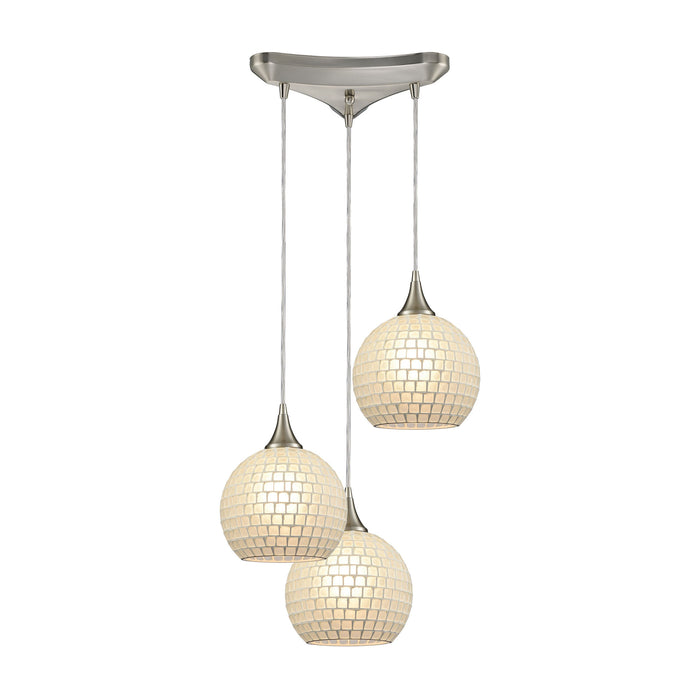 Fusion 12'' Wide 3-Light Multi Pendant - Satin Nickel